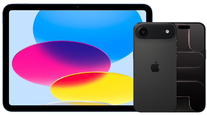 A collection of Apple product including a MacBook, iPad, iPhone, and Apple Watch.